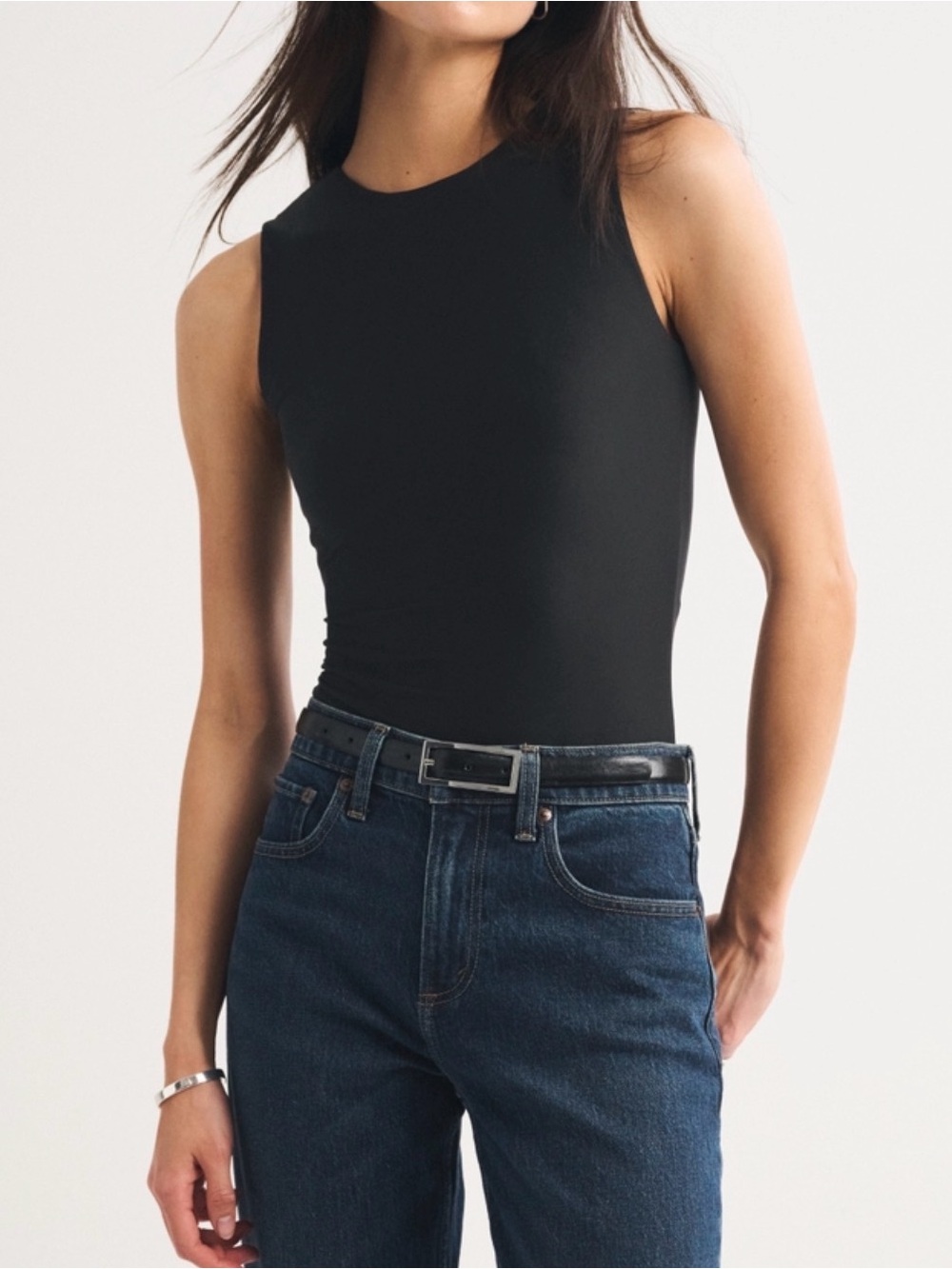 H&M Black Sleeveless Crewneck Bodysuit